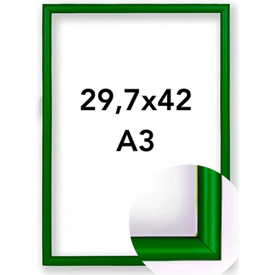 Fotorámeček BF Rozměr: A3 - 29,7 x 42 cm, Barva: Zelená, Typ zasklení: Plexi
