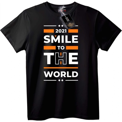NOONEBRAND Тениска Усмихни се на света 2021 - XL, Black