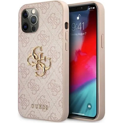 GUESS Кейс Guess GUHCP12M4GMGPI за iPhone 12/12 Pro 6, 1", розов, твърд, 4G Big Metal Logo (GUE001427)