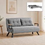 TopMebel Тапициран двоен диван-легло Sando TopMebel в светлосив цвят 133x78x78cm