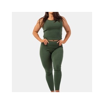 Nebbia Ribbed HW Leggings FGLG 405-DARKGREEN