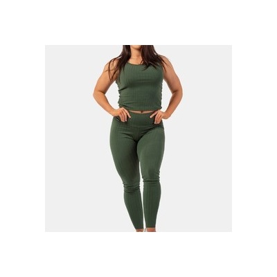 Nebbia Ribbed HW Leggings FGLG 405-DARKGREEN