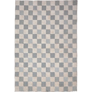 Flair Rugs Син килим със смес от памук подходящ за пране 155x230 cm Muted Checkerboard - Flair Rugs (503119382813)