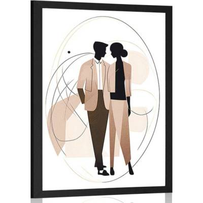 Plakát abstraktní tvary elegantní pár - 40x60 black