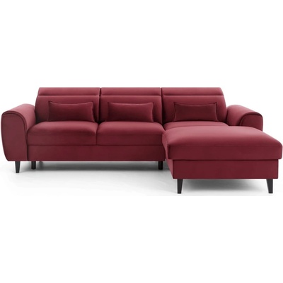 Eltap Червен кадифен разтегателен ъглов диван с място за съхранение (десен ъгъл) Foble - ELTAP (CO-FOB-RT-25LO)