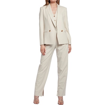 Ted Baker Сако Ted Baker Women's Kllara Double Breasted Viscose Long Sleeve Pinstripe Blazer - Cream