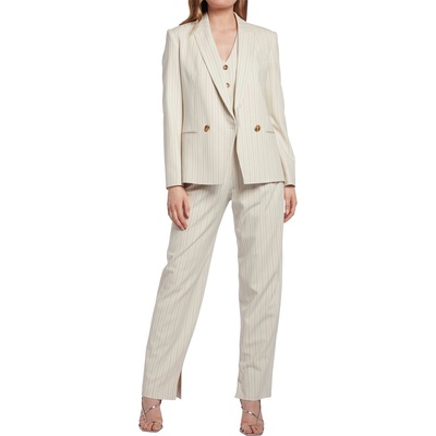 Ted Baker Сако Ted Baker Women's Kllara Double Breasted Viscose Long Sleeve Pinstripe Blazer - Cream