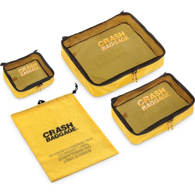 Crash Baggage Кутии за съхранение на дрехи Easy Life с чанта за обувки жълти 4 части (CB360.04)