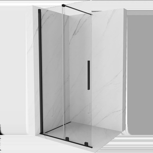 Mexen Velar Раздвижна душ кабина Walk-in 70 x 200 см, прозрачна 8 мм, черна (871-070-000-03-70)