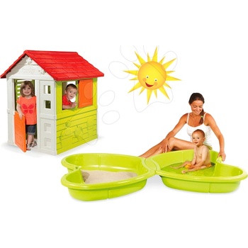 Smoby set domček Nature so zasúvacou okenicou a pieskovisko motýľ