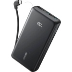 Anker Външна батерия с вграден USB-C кабел, USB-C и USB-A портове и технология за бързо зареждане - Anker Zolo Power Bank, 10000mAh, 22.5W, QC + PD, CCC certificate (черен) (A110DH11)