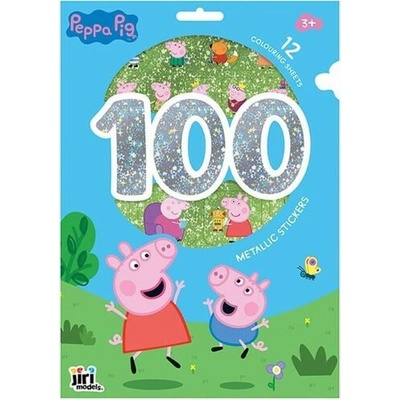Jiri Models 100 metalických samolepiek s omaľovánkovými listami Prasiatko Peppa