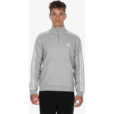 adidas mikina Essentials Fleece 3 Stripes IJ8905 Sivá