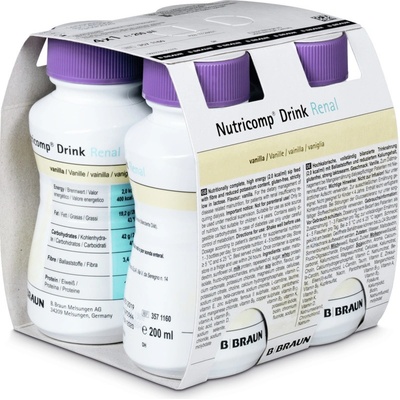 NUTRICOMP DRINK RENAL VANILKA POR SOL 4X200ML