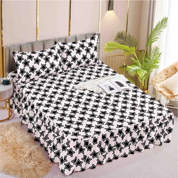 EmonaMall Долен чаршаф с драперия и две калъфки EmonaMall, 3 части - Модел S15975 (S15975-9999e4)