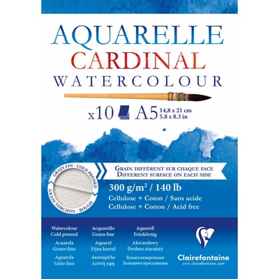 Clairefontaine Akvarelový blok Cardinal 300 g/m² 10 listov/ A4