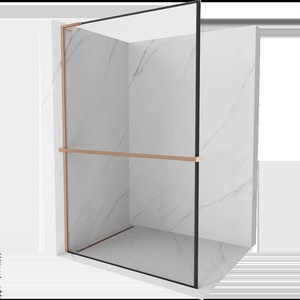 Mexen Kioto+ L душ параван с рафт Walk-in 80 x 200 см, черна рамка, матирано мед - 800-080-123-65-70 (800-080-123-65-70)