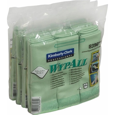 Wypall Kimberly-Clark Микрофибърна кърпа WypAll 8396, 40 х 40 cm, зелена, 6 броя