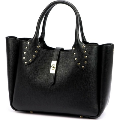 Luka dámska kožená kabelka cez rameno 25-061 čierna 39 x 26 x 14 cm
