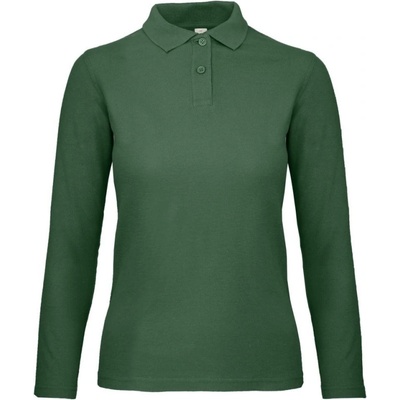 B&C Polokošile B&C ID.001 LSL piqué dlouhý rukáv dámská COT 010I1354000 Zelená lahvově