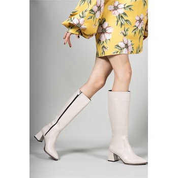 Riccon Дамски ботуши с ток 0012046 - Крем #326243 (326243_Бежов)