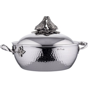 Ruffoni Ниски съдове за готвене OPUS PRIMA 24 cm, декор с птички, сребърен, неръждаема стомана, Ruffoni (RUFOPB2409XL)