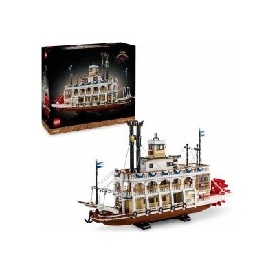 Ideas river paddle steamer - building set for adults - boat model with interior and interactive functions, including working paddle wheel and controls - DIY gift for men and women - 21356