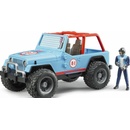 Bruder 2541 Jeep WRANGLER Cross Country modrý s figurkou jezdce