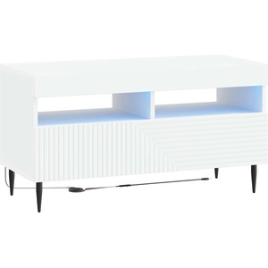 vidaXL LED телевизионен кабинет Бяло Инженерна дървесина (896995)