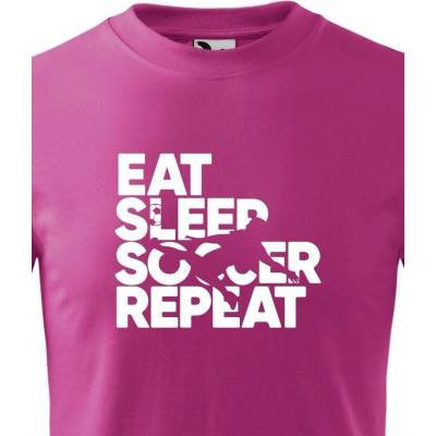 Dětské tričko Fotbal eat sleep soccer repeat PurpurováCanvas Dětské tričko Bezvatriko.cz 1560