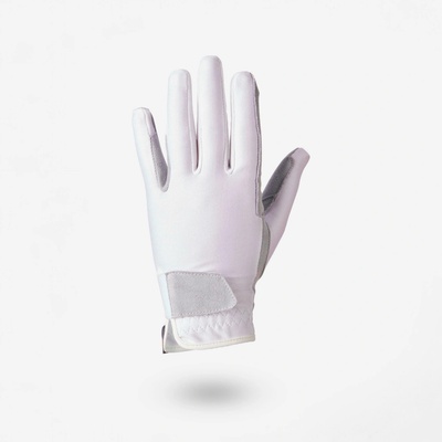 FOUGANZA Detské jazdecké rukavice Basic biele