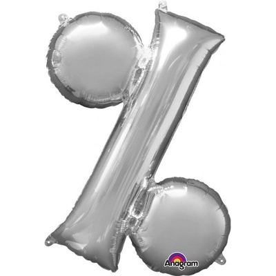 Fóliový balónek procenta STŘÍBRNÝ 88 cm