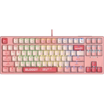 A4Tech Bloody Energy Pink S87 BLMS TKL RGB Backlit Red Switch (A4-KEY-S87-PINK)