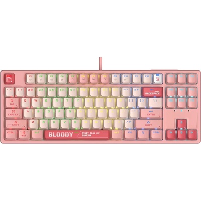 A4Tech Bloody Energy Pink S87 BLMS TKL RGB Backlit Red Switch (A4-KEY-S87-PINK)