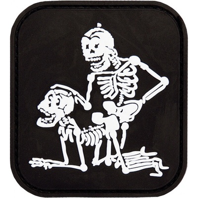 Gumová nášivka 101 Inc Two Skeletons - čierna
