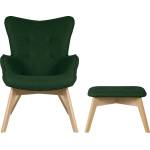 Ropez Тъмнозелен фотьойл с табуретка Niko - Ropez (Niko Fotel + Hocker Standard Malmo New 37)