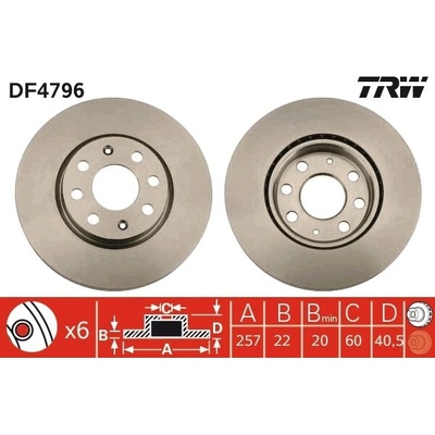 Brzdový kotúč TRW DF4796