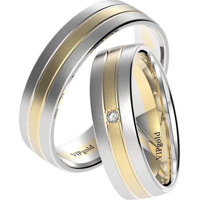 VIPgold Svadobné obrúčky 7825-bielo-žlté zlato