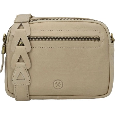 Hide & Stitches béžová kožená crossbody kabelka "Molly"