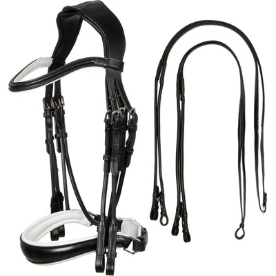 Acavallo Uzda kožená s otěžemi Gioconda černá černá