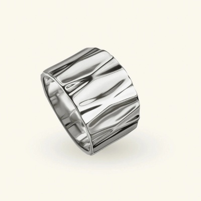 SilveAmo Prsten Pomačkané stříbro KK2064