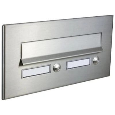 DOLS ČD-36 - čelná doska nerezovej poštovej schránky na zamurovanie, s 2x menovkou a 2xzvončekovým tlačidlom