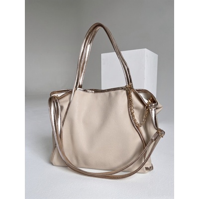Grosso shopper kabelka na rameno 2v1 s crossbody vo vnútri Béžová