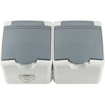 Meloplam КОНТАКТ ip44 ДВОЕН СИВ meloplam toni (3800218354165)