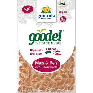 Govinda Био паста Goodel Conchiglie, царевица и ориз с амарант - 250 г