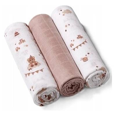 Babyono Bambusová plenka 70x70 397/15 hnědá 3 ks