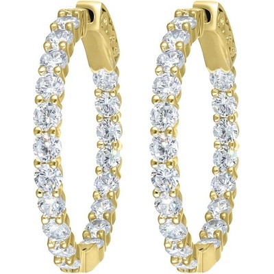 CrysTalp Pozlacené kruhové náušnice s krystaly Tennis 42336.G