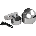 BasicNature Комплект съд Basic nature Biwak Stainless Steel 2 Pot set - Metallic - размер 0, 75 + 1, 1 + 1, 8 l (532-0367-0111)