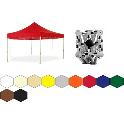 TENTino BIG HEXAGON 3x3x3 m 10A HNĚDÁ