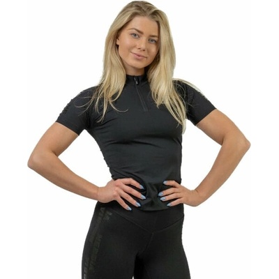 Nebbia Compression Zipper Shirt INTENSE Ultimate Black M Фитнес тениска